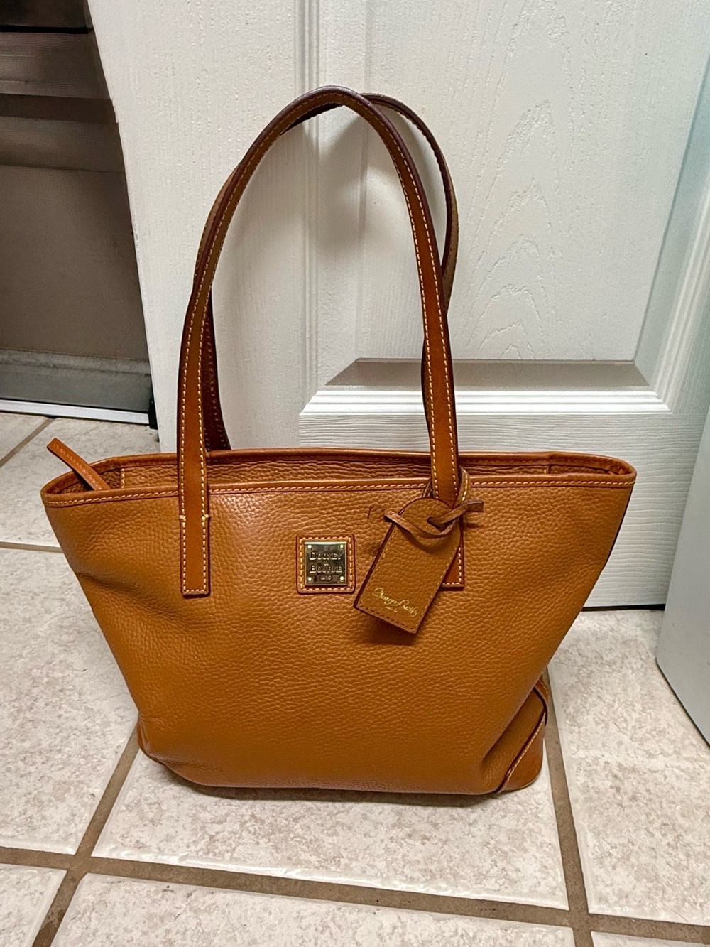 Dooney & Burke Brown Pebbled Leather Medium/Large Shoulder Tote Bag